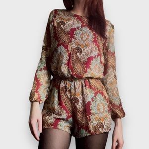 Urban Outfitters ‘Lucca’ Open Back Paisley Romper - Size S